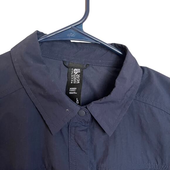 Mountain Hardwear Women's Stryder Long Sleeve Shirt Blue Snap Button Up Size L - Picture 4 of 14